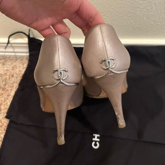 Chanel size 37 Open Toe Heels with dustbag - Picture 5 of 12